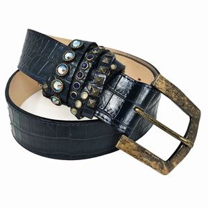 Leatherock Crocodile Embossed Leather Belt Size XS